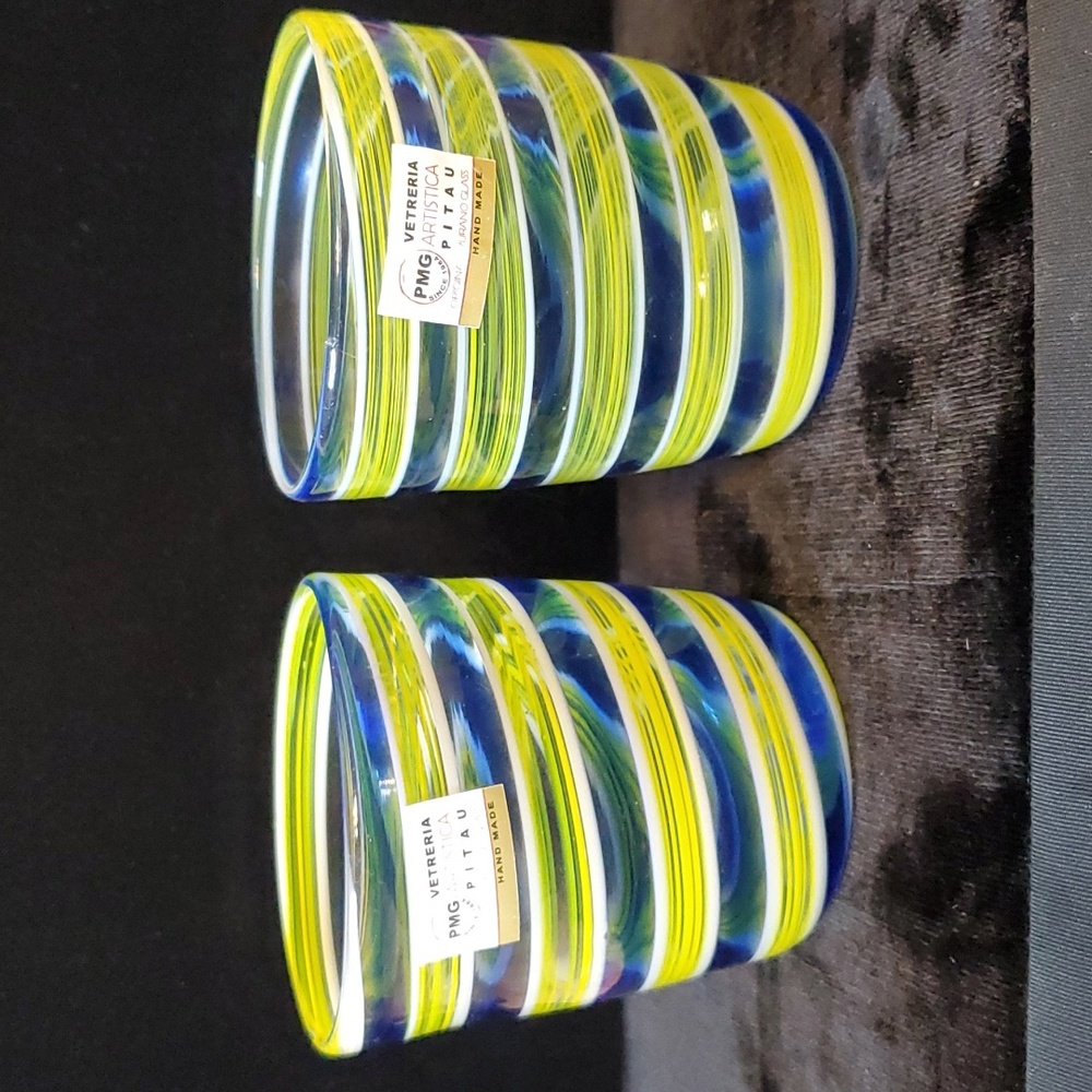 Pair of hand-blown Murano glasses